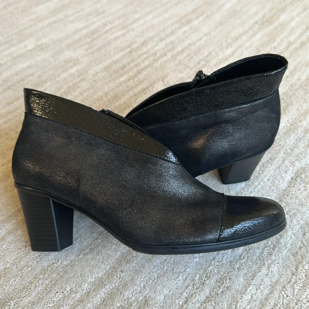 Like New Gabor Enfield Ankle Booties Metallic Black Boots Size UK 5 | US 7.5